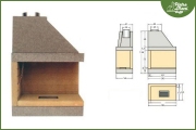 Caminetto in Cemento Refrattario Angolare cm. 90x48x136 h.  699,00€